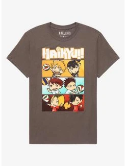 Discount ❤️ Haikyu!! Chibi Team Panel Portraits 👩 Women's T-Shirt - BoxLunch Exclusive ⭐