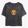 Cheapest 🌟 Boxlunch Pokemon Eevee Face Mineral Wash 👩 Womens Crop T-Shirt 🌟