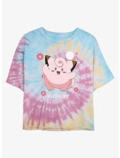 Brand new 🎉 Boxlunch Pokemon Clefairy Fairy Dance Tie-Dye 👩 Womens Crop T-Shirt 😍