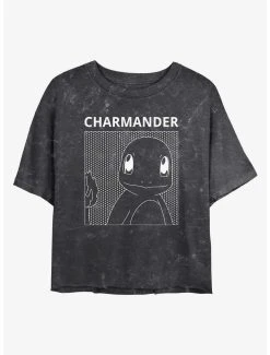Discount ⭐ Boxlunch Pokemon Charmander Mineral Wash 👩 Womens Crop T-Shirt 🔥