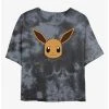 Cheapest ✨ Boxlunch Pokemon Eevee Face Tie-Dye 👩 Womens Crop T-Shirt ❤️
