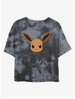 Cheapest ✨ Boxlunch Pokemon Eevee Face Tie-Dye 👩 Womens Crop T-Shirt ❤️