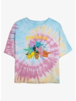 Cheap 😍 Boxlunch Pokemon Gotta Catch Eeveelutions Tie-Dye 👩 Womens Crop T-Shirt 🎉