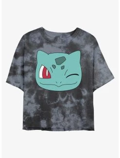 Budget 🤩 Boxlunch Pokemon Bulbasaur Face Tie-Dye 👩 Womens Crop T-Shirt 🔥