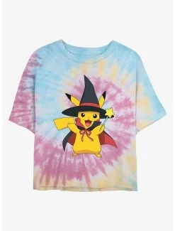 Cheap 💯 Boxlunch Pokemon Wizard Pikachu Tie-Dye 👩 Womens Crop T-Shirt 🧨