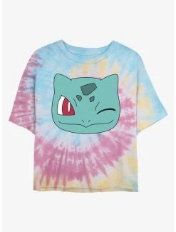 Buy 🎉 Boxlunch Pokemon Bulbasaur Face Tie-Dye 👩 Womens Crop T-Shirt 🤩