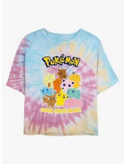Top 10 💯 Boxlunch Pokemon Catch 'Em All Tie-Dye 👩 Womens Crop T-Shirt 💯