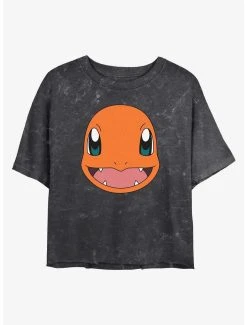 Coupon 🔥 Boxlunch Pokemon Charmander Face Mineral Wash 👩 Womens Crop T-Shirt ⌛