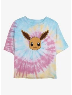 Buy 💯 Boxlunch Pokemon Eevee Face Tie-Dye 👩 Womens Crop T-Shirt 👏