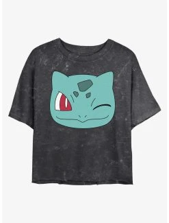 Top 10 😉 Boxlunch Pokemon Bulbasaur Face Mineral Wash 👩 Womens Crop T-Shirt 👍