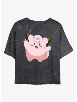 Hot Sale 🎉 Boxlunch Pokemon Clefairy Mineral Wash 👩 Womens Crop T-Shirt 😍