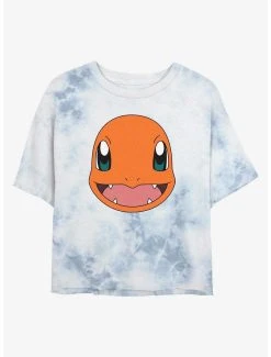 Best Sale 👍 Boxlunch Pokemon Charmander Face Tie-Dye 👩 Womens Crop T-Shirt ✨