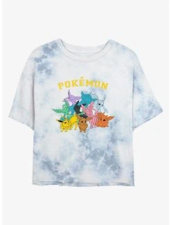 Flash Sale ⌛ Boxlunch Pokemon Gotta Catch Eeveelutions Tie-Dye 👩 Womens Crop T-Shirt 🔥