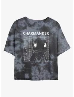 Cheap 👍 Boxlunch Pokemon Charmander Tie-Dye 👩 Womens Crop T-Shirt 💯