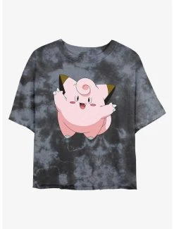 Best Sale 🔔 Boxlunch Pokemon Clefairy Tie-Dye 👩 Womens Crop T-Shirt 😀