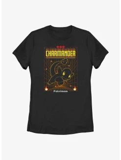Best Sale 🥰 Boxlunch Pokemon Charmander Grid 👩 Womens T-Shirt ⭐