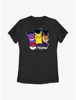 Buy 🔥 Boxlunch Pokemon Gengar, Pikachu, & Eevee 👩 Womens T-Shirt 👍