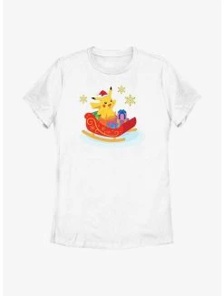 Flash Sale 🎉 Boxlunch Pokémon Pikachu 🎄 Christmas Ride 👩 Womens T-Shirt ✨