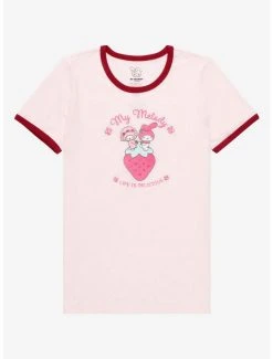 Brand new 😀 Sanrio My Melody & My Sweet Piano Life Is Delicious 👩 Women's Ringer T-Shirt - BoxLunch Exclusive 😍