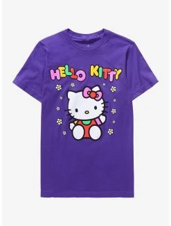 New 👏 Sanrio Hello Kitty Multicolor Floral 👩 Women's T-Shirt - BoxLunch Exclusive 👍