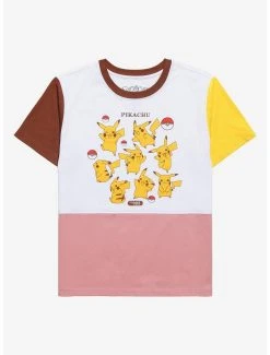 Best Pirce ⭐ Pokémon Pikachu Color Block 👩 Women's T-Shirt - BoxLunch Exclusive 💯