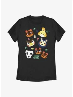 Promo ✨ Boxlunch Nintendo Animal Crossing Villager Faces 👩 Womens T-Shirt 👍