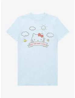 Deals 🥰 Sanrio Hello Kitty Give Your Heart A Smile Tonal T-Shirt - A BoxLunch Exclusive 🎉